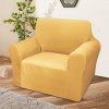 Elastický plyšový poťah na stoličky BestBerg / žltý