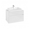 Villeroy & Boch Collaro Umývadlová skrinka, 80x55x50 cm, 2 zásuvky, Glossy White C08000DH