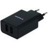 Nabíjačka do siete Swissten sieťový adaptér SMART IC 2.1A + kábel USB-C 1.2m čierny (22054000)