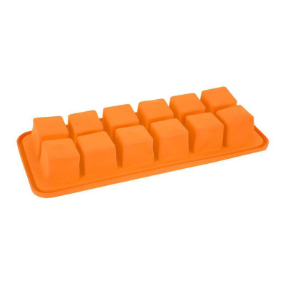 Forma na ľad ORION Kocky silikón oranžová