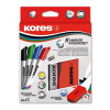 Kores Magnetická stierka a popisovače na biele tabule 3-5 mm, 4 farby
