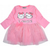 Dievčenské šaty - Midi atabay šaty veľkosti 92 (Šaty u Tulle Cats Lovers Pink 92/98)