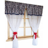 Záclony do detskej izby - Detské kohútik voile bavlna pomponem 2x155x160 (Záclony do detskej izby - Detské kohútik voile bavlna pomponem 2x155x160)