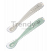 Ergonomické lyžičky 1st Age Silicone Spoons Beaba Grey & Sage zo silikónu na samostatné jedenie 2 kusy od 4 mes