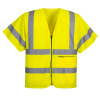 PORTWEST HI-VIS C372 / Reflexná vesta na zips, kr. rukáv - HV žltá S