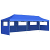 Skladací párty stan s 5 bočnými stenami 3x9 m modrý-ForU-44978