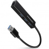 AXAGON HMA-GL3A, USB 3.2 Gen 1 hub, porty 3x USB-A + Gigabit Ethernet, kovový, kabel USB-A 20cm
