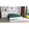 Postel Abby 180/200 cm masív borovice - biela + rošt ZADRAMO