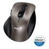 Genius Ergo 9000S, Myš, bezdrátová, optická, 2400DPI, 6 tlačítek, Bluetooth, 2.4GHz, USB, titanová 31030038402