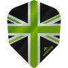 Letky na šípky Mission Alliance, Union Jack, No6, 100 micron, čierne, zelené