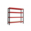 Trestles Nekonečný priemyselný regál 1800x2200x600, 4 police Farba: červená a čierna