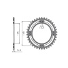 SUNSTAR SUN1-3538-40 SUNSTAR ZADNÉ REŤAZOVÉ KOLESO 857 40 YAMAHA XT 600 '83-94, XT 600Z TENERE 84-89 (JTR857.40) (REŤAZ 520) (85