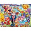 Puzzle 6000 farebných slonov v záhrade (Puzzle 6000 farebných slonov v záhrade)