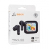 SBOX wireless headphones, rechargeable box, touch screen, ANC, Bluetooth 5.4, black (EB-TWS08)