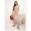 Kesi Włoski Dámsky bavlnený komplet s dlhým rukávom a legínami béžový