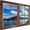 Obrázkové okno - jazero a ostrov 90x60 (Picture Window Lake a Island Pohľad na 90x60)