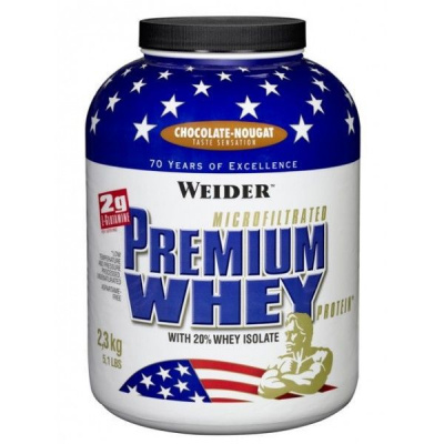 Weider Premium Whey, 2300g Jahoda-Vanilka, exp. 8/23