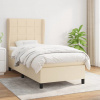 vidaXL Posteľný rám boxsping s matracom krémový 90x200 cm látka - Krémová - 18371-159950