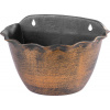 STREND PRO Garden Kvetináč Strend Pro Wave, 26x18 cm, zlatý, metalický efekt, závesný