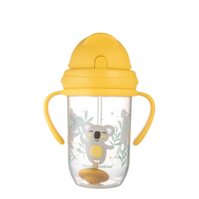 Canpol babies Nevylievací hrnček so slamkou a závažím EXOTIC ANIMALS 270ml - žltý