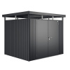 Plechový záhradný domček Biohort HighLine H3 dvojkrídlové dvere 254x214 cm tmavosivý metalický