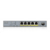 Zyxel GS1350-6HP 6portový inteligentný spravovaný CCTV PoE switch, dlhý dosah, 60 W, 5x GbE, 1x SFP GS1350-6HP-EU0101F