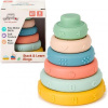 Baby to love BabyToLove Stack and Learn Mäkké senzorické krúžky-edukačná skladacia pyramída pre bábätká