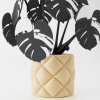 Monstera Magnetica – 3D Tlačená Dekorácia & Podložky pod Poháre Farba listov: čierna, Vyber typ kvetináča: Veluto, Vyber farbu kvetináča: pieskova