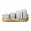 Sviečky adventné stupňovité glitrované d5x6 / 7,5 / 9 / 10,5 cm 4ks