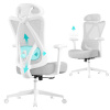 Ergonomická kancelárska stolička SONGMICS, výškovo nastaviteľná, bielo-šedá