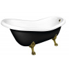 Polysan Volně stojící vana Retro 169x75 cm akrylát levá i pravá černá/nohy bronz 72969
