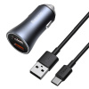 2x USB 40 W Quick Charge SCP FCP AFC nabíjačka do auta + USB kábel - USB-C sivá TZCCJD-A0G Baseus