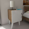 Casarredo NARITA úzky nočný stolík, biela/orech