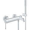 GROHE Essence páková vaňová batéria nástenná, tyčová ručná sprcha 1jet, sprchový držiak a sprchová hadica 150 cm, 33628001