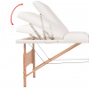 vidaXL Skladací masážny stôl, 3 zóny+stolička, 10 cm hrubá, biela - Biela - 171545-105836