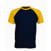 KARIBAN VINTAGE BASE BALL K330 / Pánske tričko - navy/yellow XXL