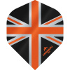 Letky na šípky Mission Alliance, Union Jack, No2, 150 micron, čierne, oranžové