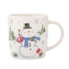 Altom Design Porcelánový hrnček so snehuliakom – vianočný hrnček na čaj alebo kakao 400 ml