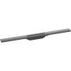 Hansgrohe RainDrain Flex - Lineárny sprchový žľab s nerezovým roštom 800, do priestoru, skrátiteľný, kefovaný čierny chróm 56044340