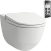 LAUFEN Cleanet Riva sprchová toaleta, závesná WC misa Rimless s hlbokým splachovaním, s doskou na sedenie, 395 x 605 mm, biela, s povrchom LCC, H8206914000001