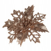 Umelá dekorácia poinsettia hnedá - 9x2 cm