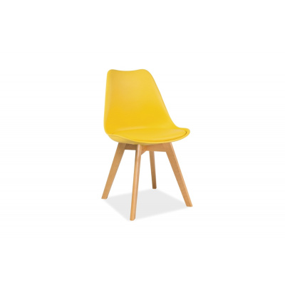 Signal KRIS jedálenská stolička, žltá/buk