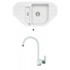 Alveus SET kuchynský granitový drez NIAGARA 60 sifón 90x50 + batéria ARC110 - White NIAGARA60G11+ARC11011