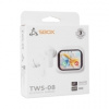 SBOX bezdrátová sluchátka, dobíjecí box, dotykový displej, ANC, Bluetooth 5.4, bílá (EB-TWS08-W)