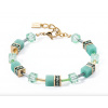 Náramok COEUR DE LION GeoCUBE Mono Gold Bracelet Green 4020/30-0533 Dámske Ušľachtilá oceľ ródium,pozlátenie