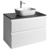 Aqualine ALTAIR II ALTAIR skrinka s doskou 87,5 cm, biela/antracit bridlica AI290-03