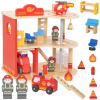 Viga Toys VIGA Drevená hasičská garáž Sada 14 el