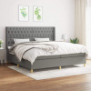 vidaXL Boxspring posteľ s matracom tmavosivá 200x200 cm látka