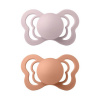 BIBS Couture ortodontické cumlíky zo silikónu 2ks - Pink Plum / Peach - 1 (0–6 mesiacov)