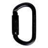 Čierna oceľová oválna karabína Singing Rock Oval triple lock